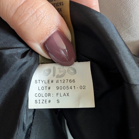 Tahari Colorblock Coat Cream Black Cotton Blend Size Small Overcoat Classic - Picture 13 of 14